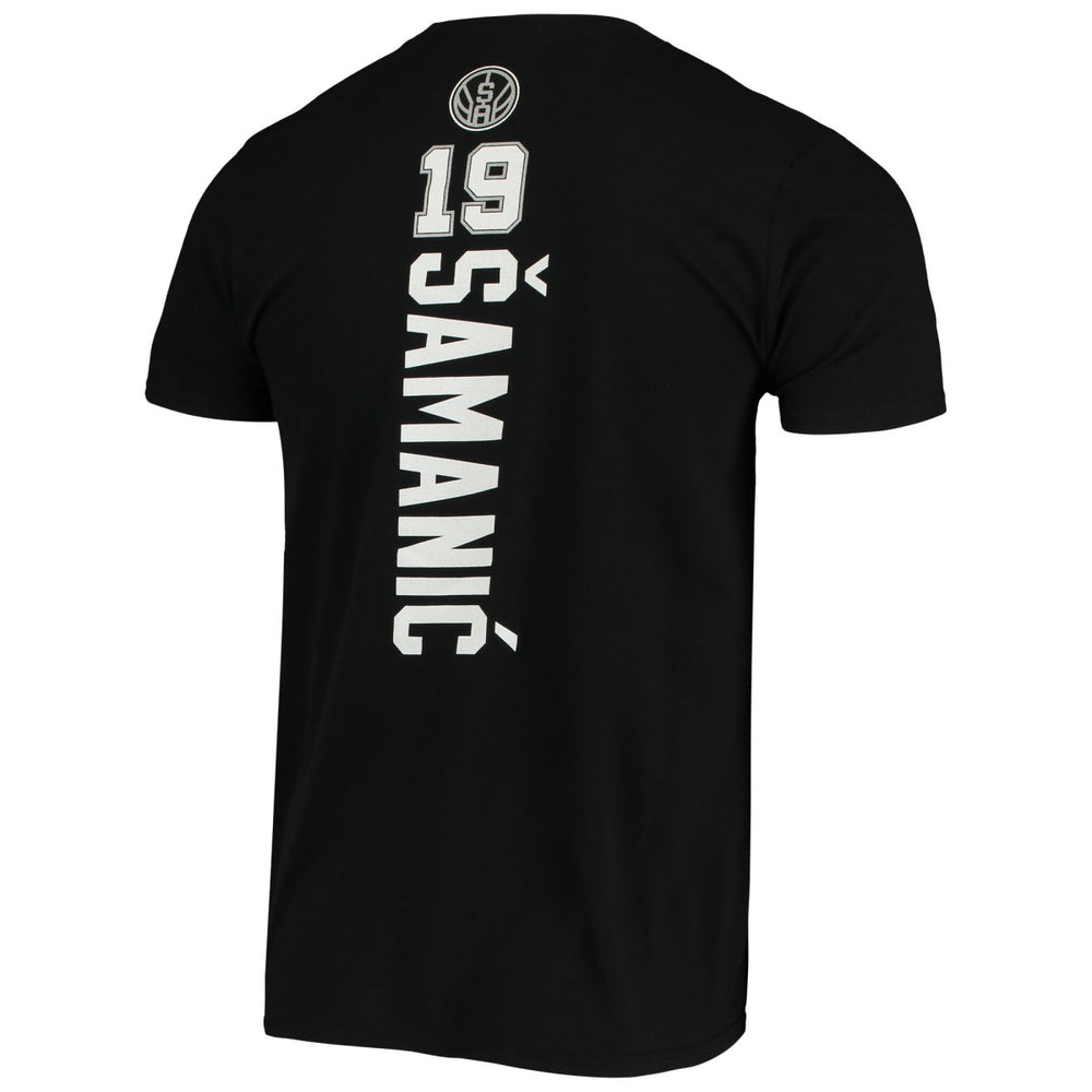 Fanatics - Luka Samanic San Antonio Spurs Playmaker Name & Number Logo T-Shirt - Black