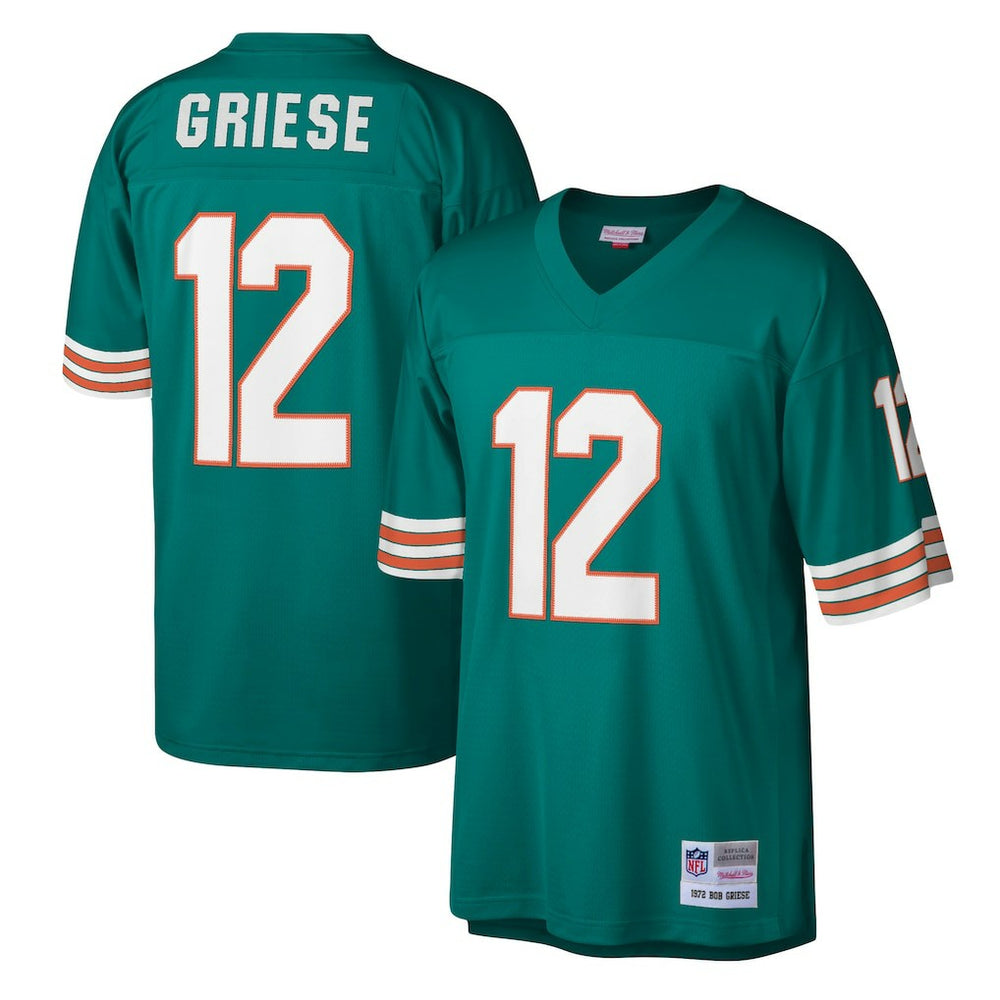 Bob Griese Miami Dolphins Legacy Replica Jersey Aqua - Mitchell & Ness