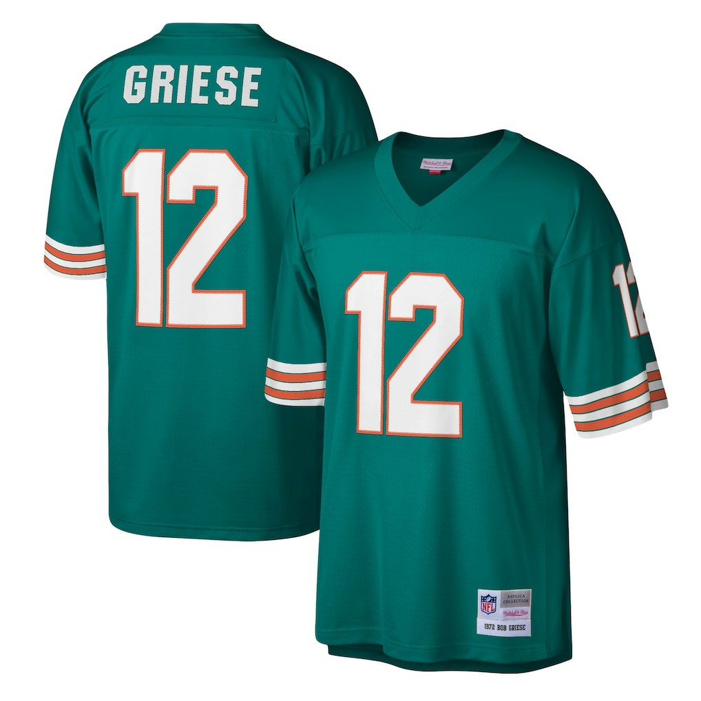 Bob Griese Miami Dolphins Legacy Replica Jersey Aqua - Mitchell & Ness