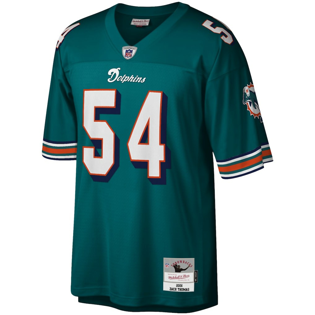 Zach Thomas Miami Dolphins Legacy Replica Jersey Aqua - Mitchell & Ness