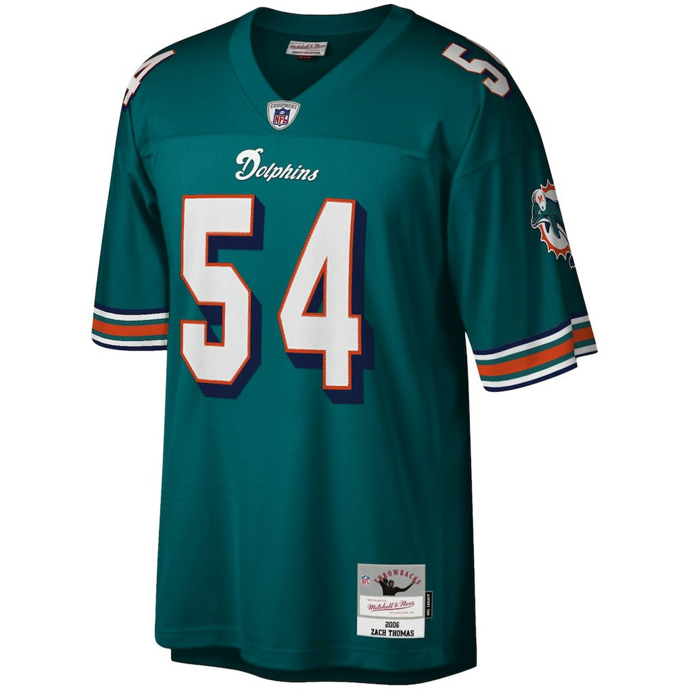 Zach Thomas Miami Dolphins Legacy Replica Jersey Aqua - Mitchell & Ness
