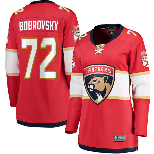 Sergei Bobrovsky Florida Panthers Fanatics Women's Home Breakaway Jersey - Red | NHL Jerseys