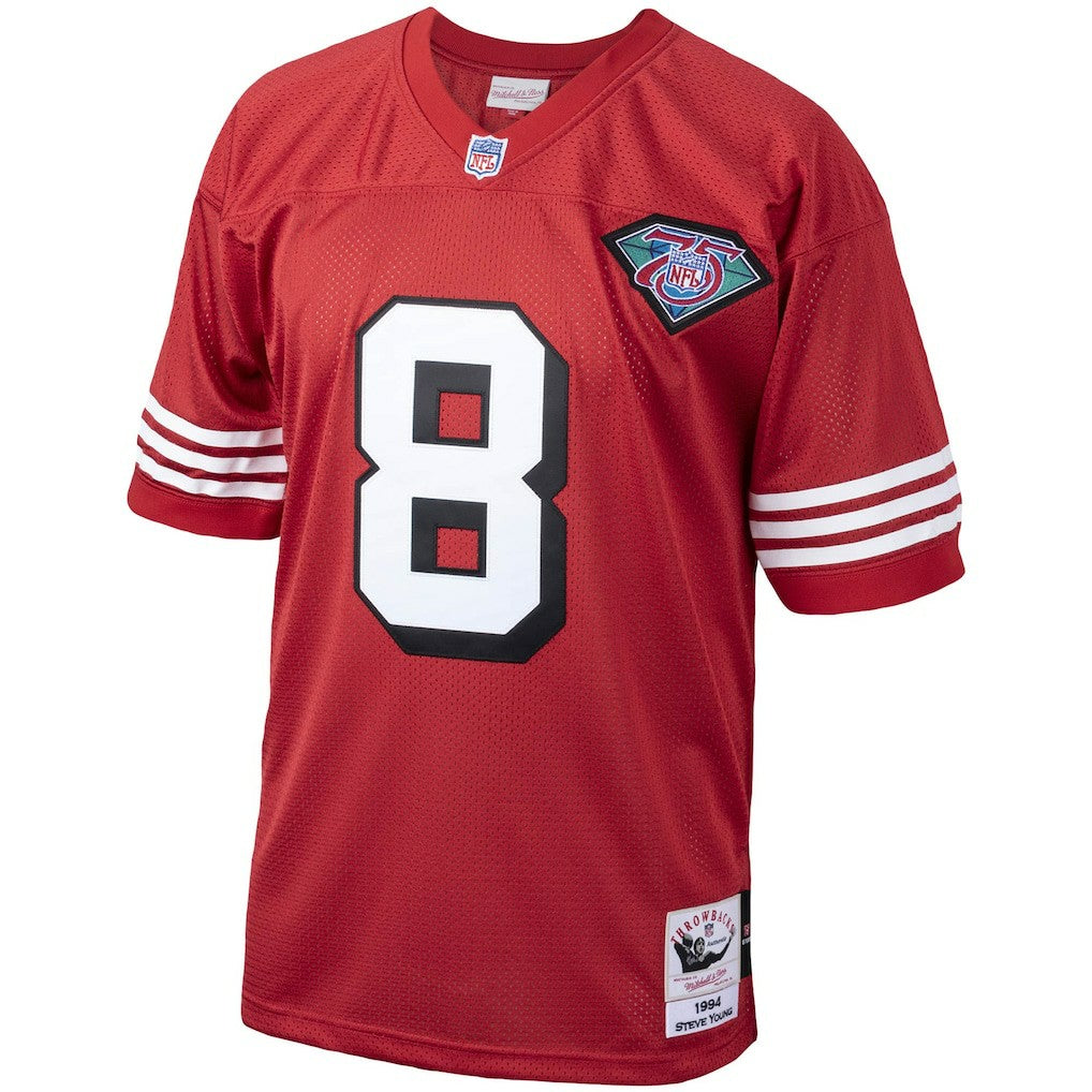 Steve Young San Francisco 49ers 1994 Authentic Throwback Retired Player Jersey Scarlet - Mitchell & Ness