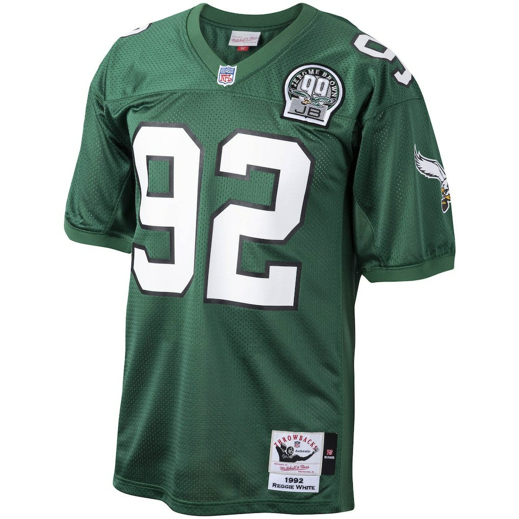 Reggie White Philadelphia Eagles Authentic Throwback Retired Player Jersey Green - Mitchell & Ness