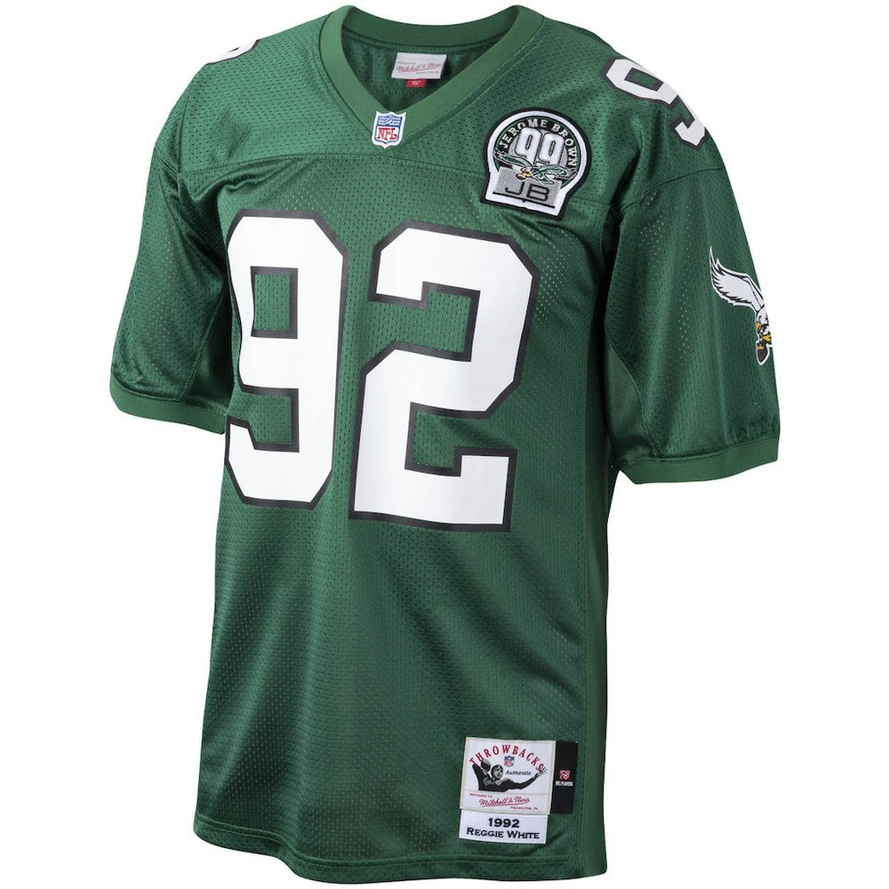 Reggie White Philadelphia Eagles Authentic Throwback Retired Player Jersey Green - Mitchell & Ness