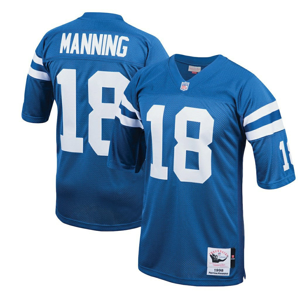 Peyton Manning Indianapolis Colts 1998 Authentic Throwback Retired Player Jersey Royal - Mitchell & Ness
