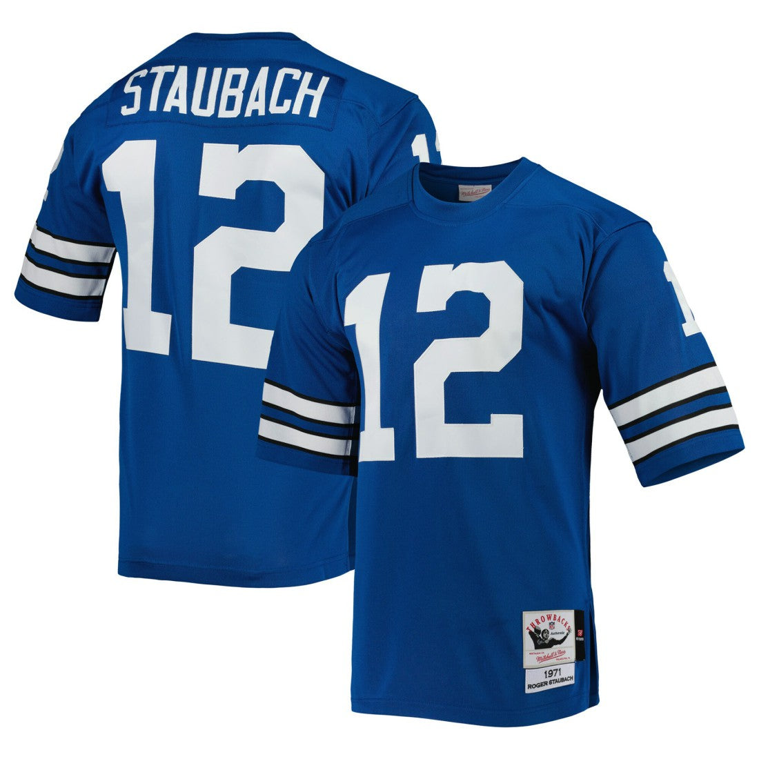 Roger Staubach Dallas Cowboys 1971 Authentic Throwback Retired Player Jersey - Royal on sale | NFL Jerseys