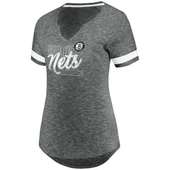Fanatics - Brooklyn Nets Women's Showtime Winning With Pride Notch Neck T-Shirt - Gray/White