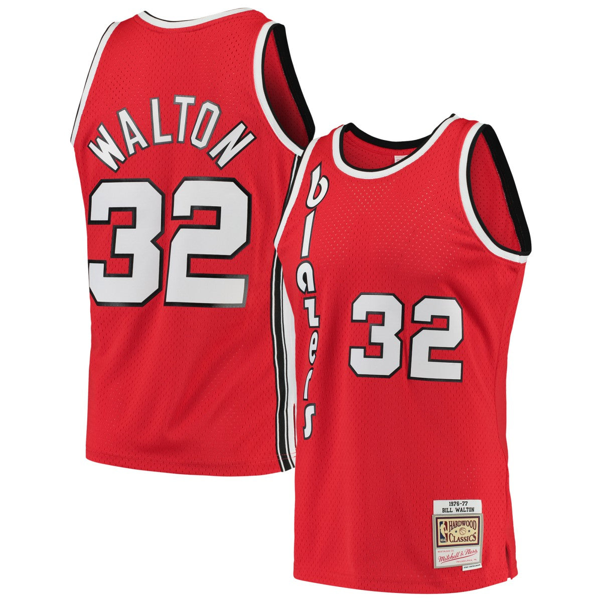 Mitchell & Ness - Bill Walton Portland Trail Blazers 1976/77 Hardwood Classics Swingman Jersey - Red