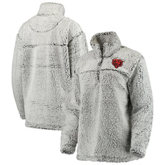 Chicago Bears Women's Sherpa Quarter-Zip Pullover Jacket Gray - NFL