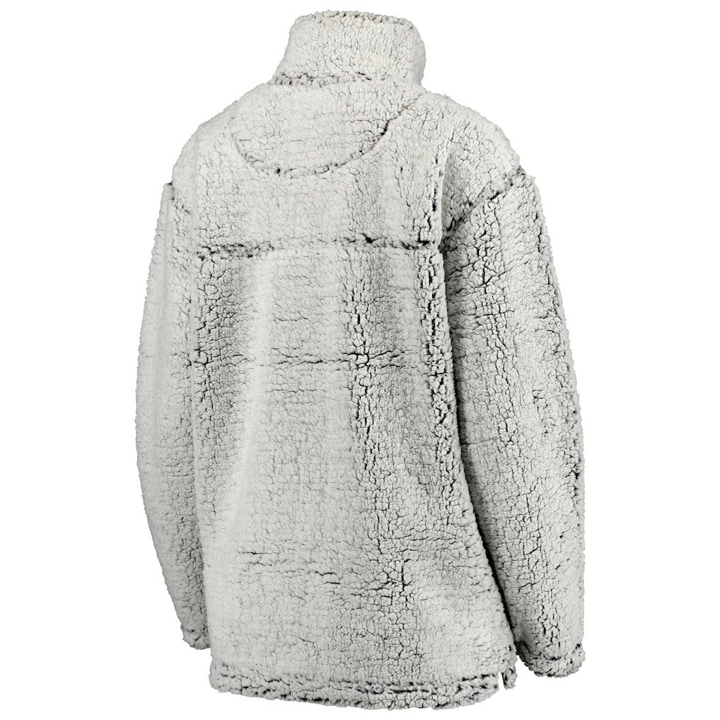 Chicago Bears Women's Sherpa Quarter-Zip Pullover Jacket Gray - NFL