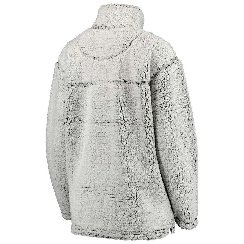 Chicago Bears Women's Sherpa Quarter-Zip Pullover Jacket Gray - NFL