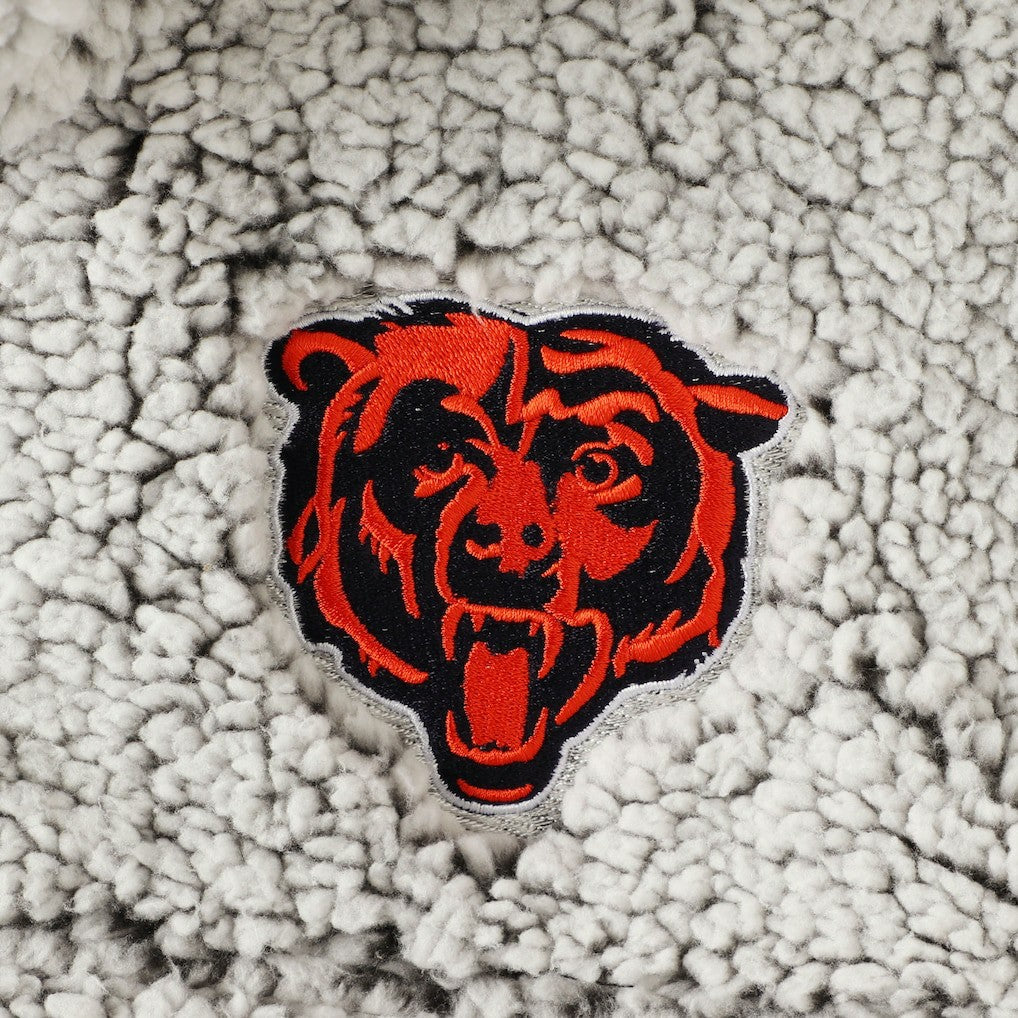 Chicago Bears Women's Sherpa Quarter-Zip Pullover Jacket Gray - NFL