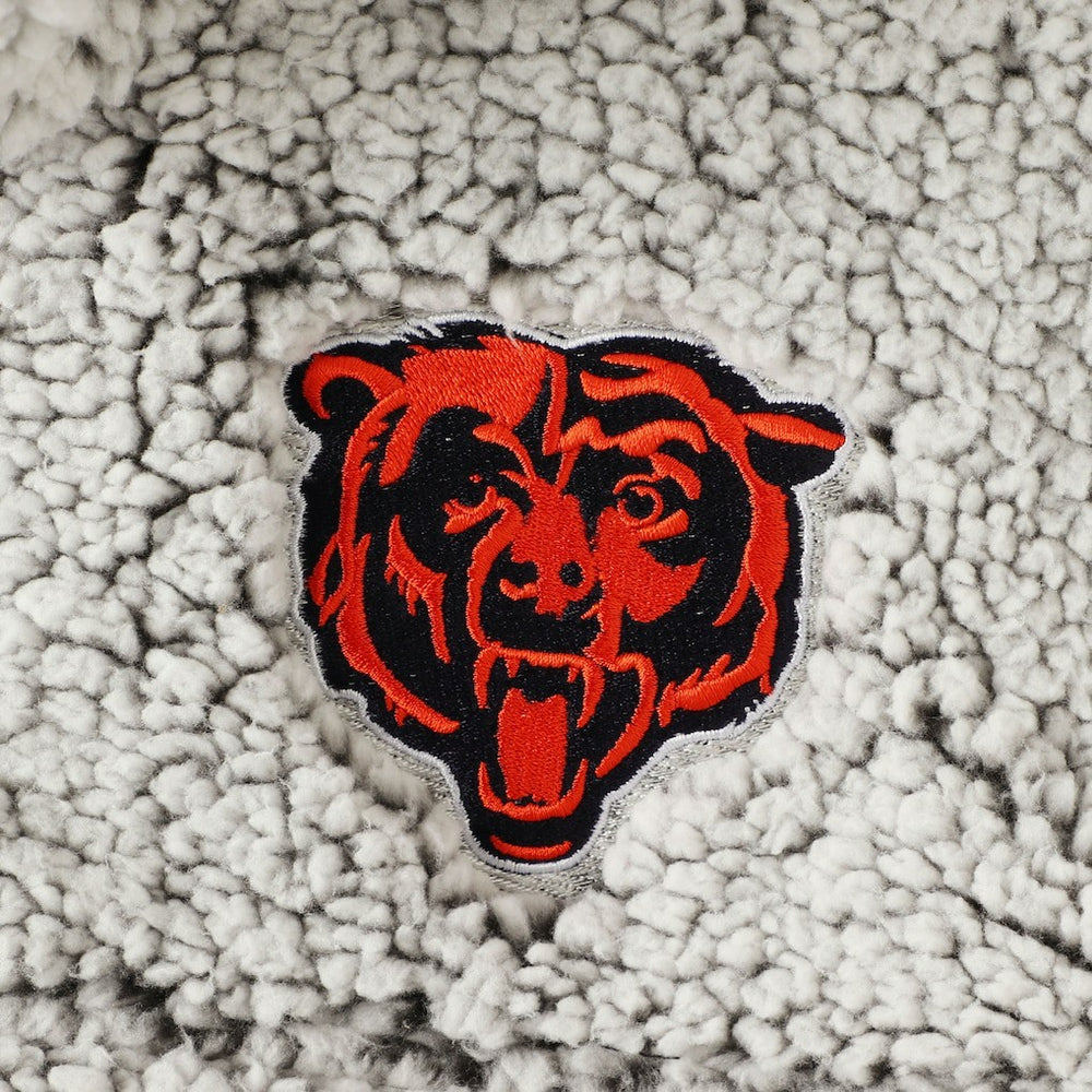 Chicago Bears Women's Sherpa Quarter-Zip Pullover Jacket Gray - NFL