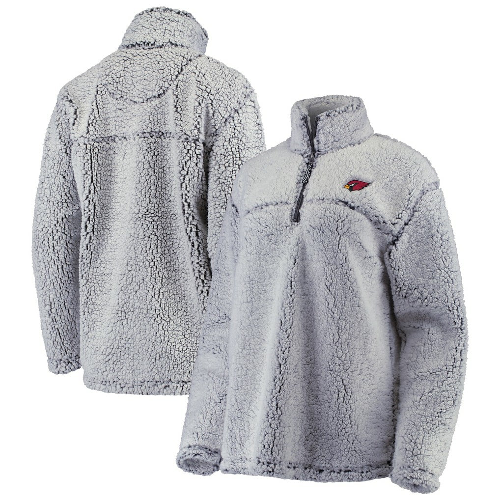 Arizona Cardinals G-III 4Her by Carl Banks Women's Sherpa Quarter-Zip Pullover Jacket Gray - NFL