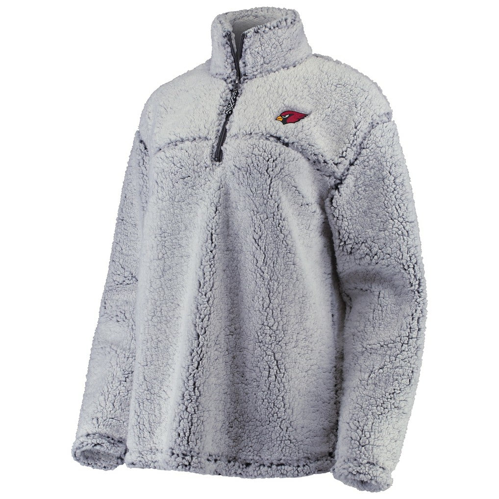 Arizona Cardinals G-III 4Her by Carl Banks Women's Sherpa Quarter-Zip Pullover Jacket Gray - NFL