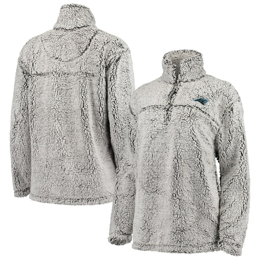 Carolina Panthers G-III 4Her by Carl Banks Women's Sherpa Quarter-Zip Pullover Jacket Gray - NFL