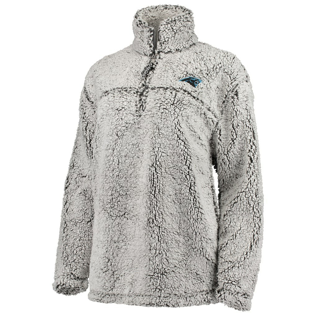 Carolina Panthers G-III 4Her by Carl Banks Women's Sherpa Quarter-Zip Pullover Jacket Gray - NFL