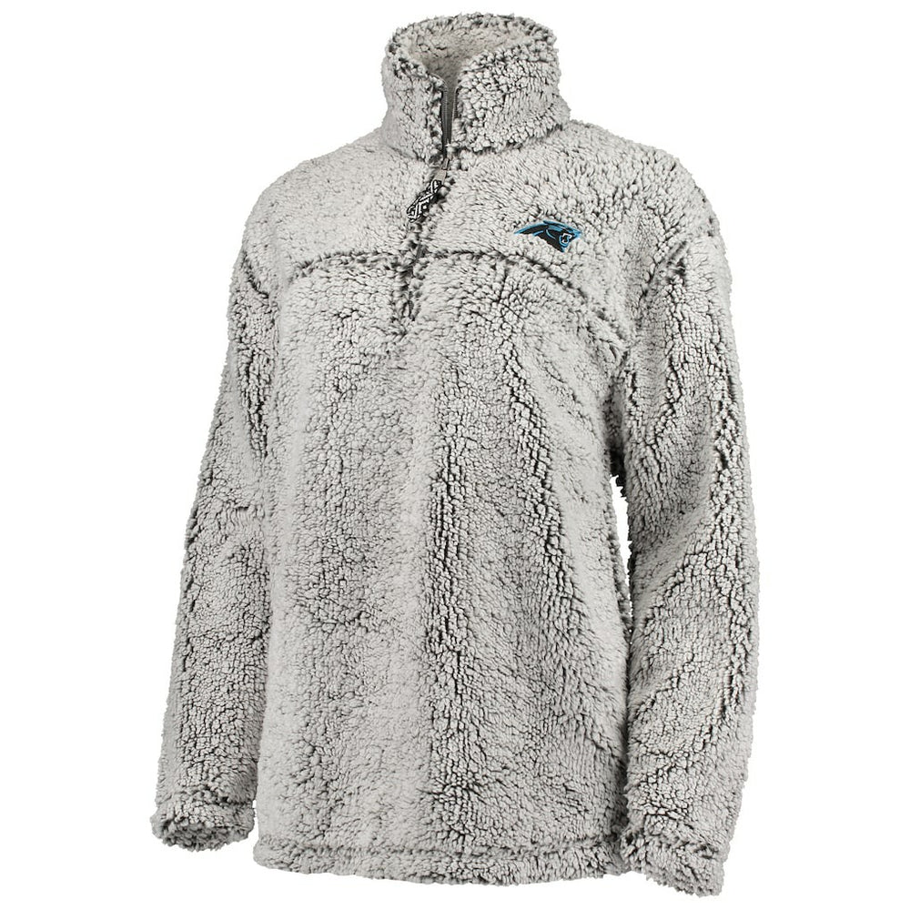 Carolina Panthers G-III 4Her by Carl Banks Women's Sherpa Quarter-Zip Pullover Jacket Gray - NFL