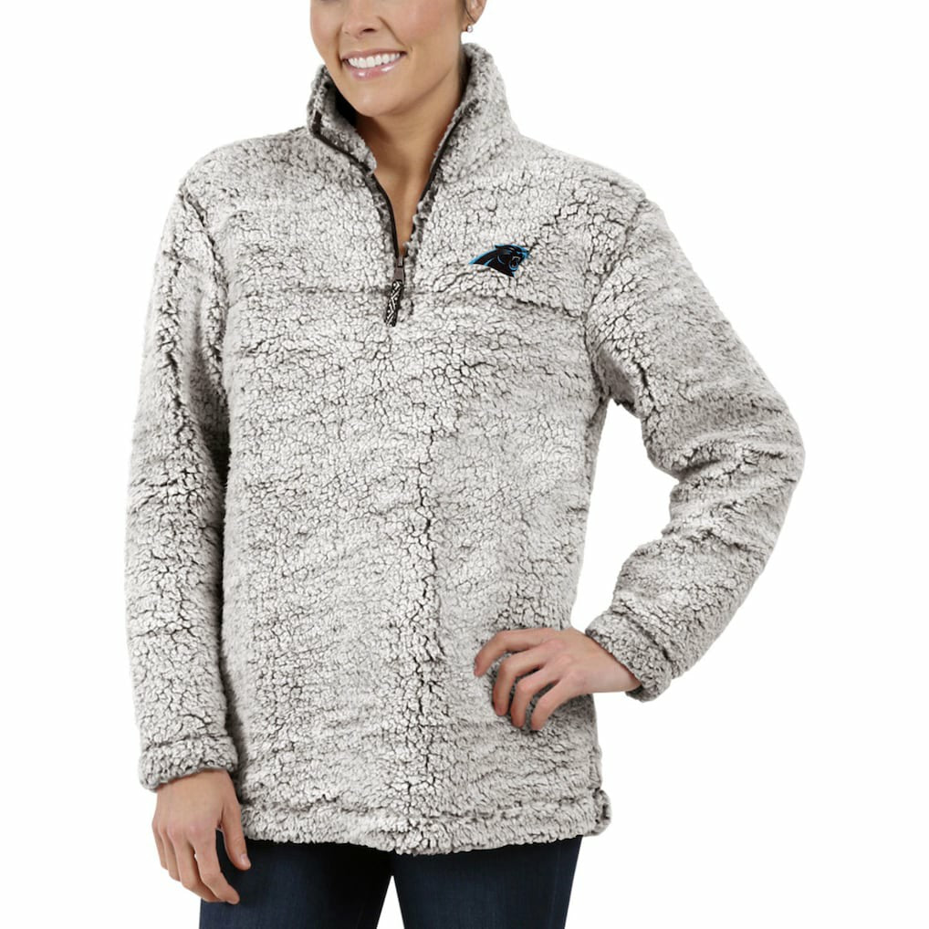 Carolina Panthers G-III 4Her by Carl Banks Women's Sherpa Quarter-Zip Pullover Jacket Gray - NFL