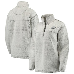 Philadelphia Eagles Women's Sherpa Quarter-Zip Pullover Jacket Gray - NFL