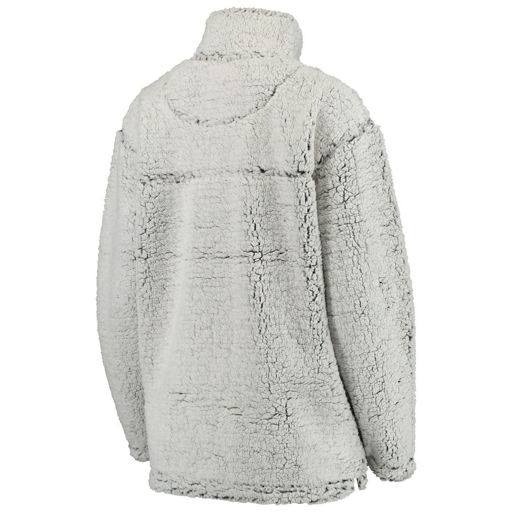 Philadelphia Eagles Women's Sherpa Quarter-Zip Pullover Jacket Gray - NFL