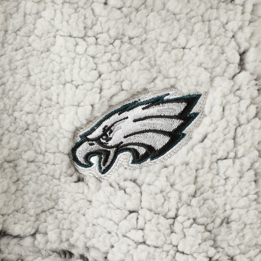 Philadelphia Eagles Women's Sherpa Quarter-Zip Pullover Jacket Gray - NFL