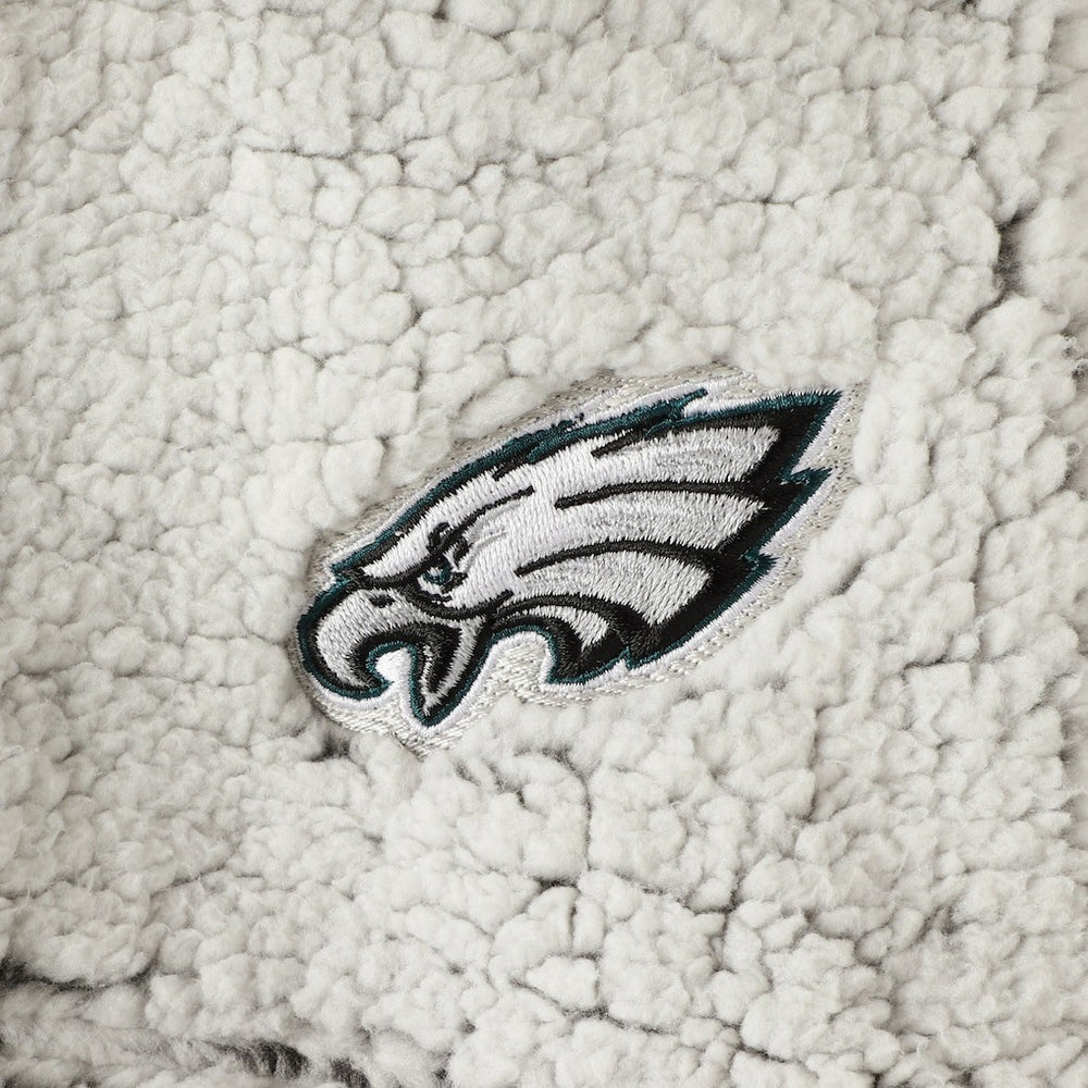 Philadelphia Eagles Women's Sherpa Quarter-Zip Pullover Jacket Gray - NFL
