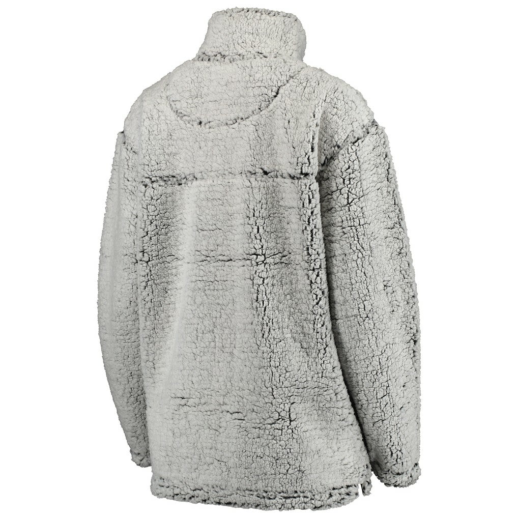 Kansas City Chiefs Women's Sherpa Quarter-Zip Pullover Jacket Gray - NFL