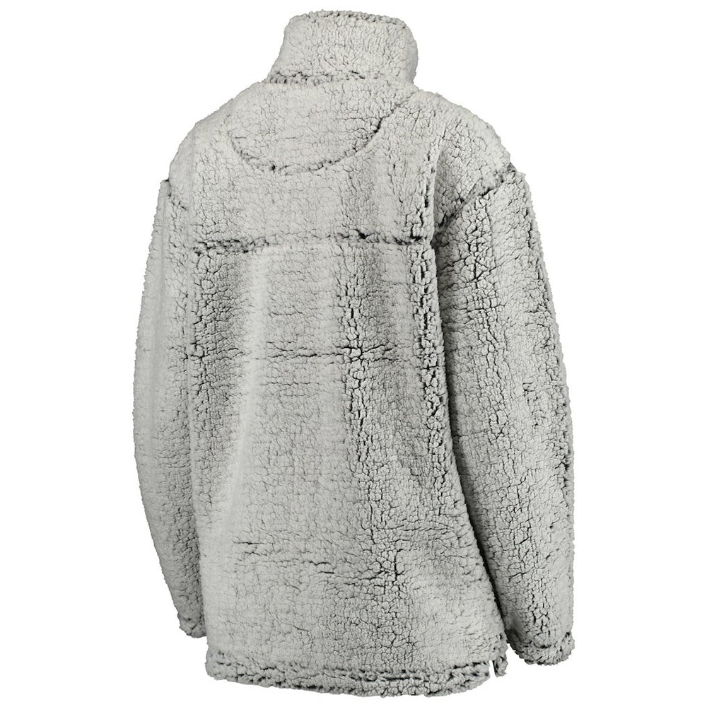 Kansas City Chiefs Women's Sherpa Quarter-Zip Pullover Jacket Gray - NFL