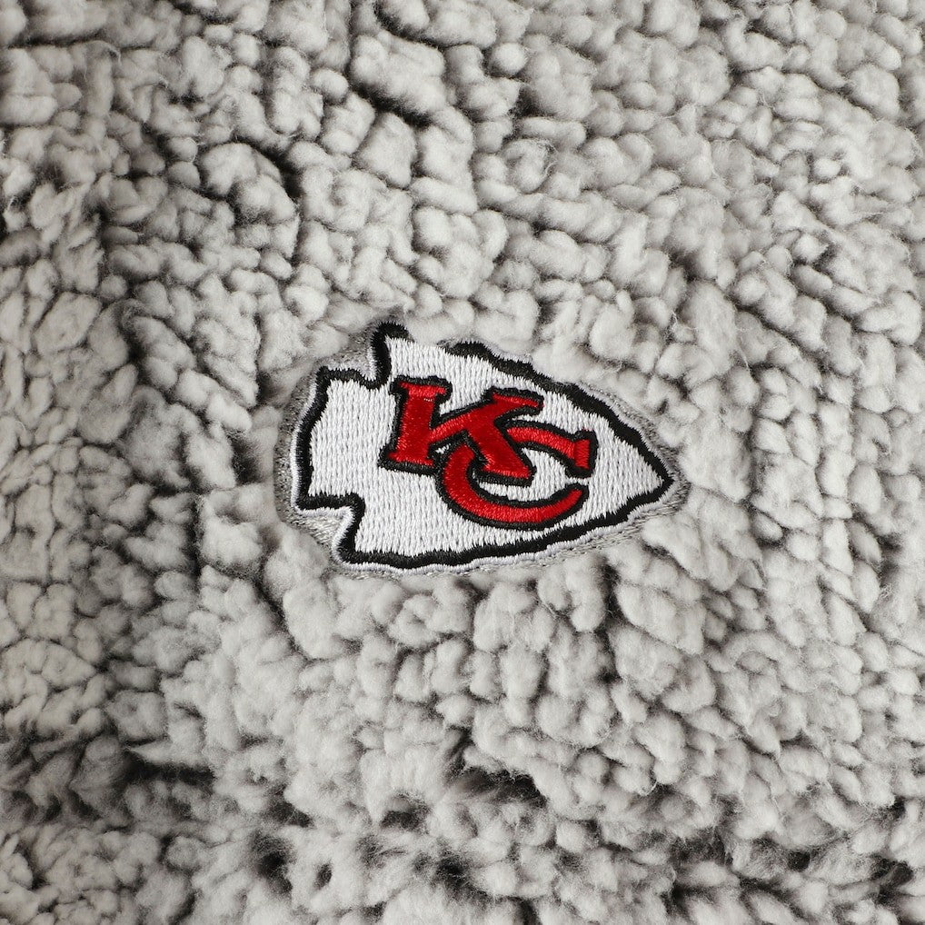 Kansas City Chiefs Women's Sherpa Quarter-Zip Pullover Jacket Gray - NFL