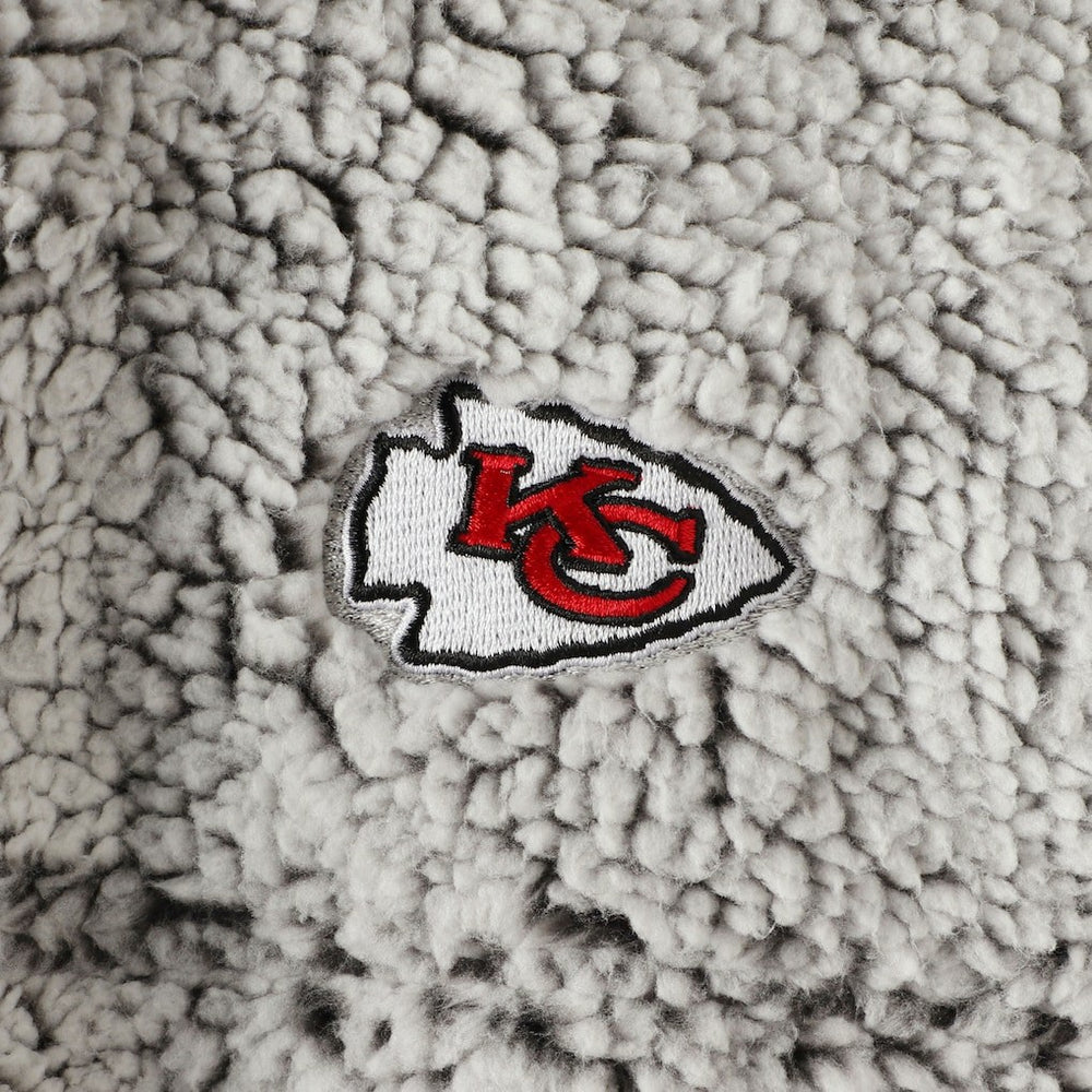 Kansas City Chiefs Women's Sherpa Quarter-Zip Pullover Jacket Gray - NFL