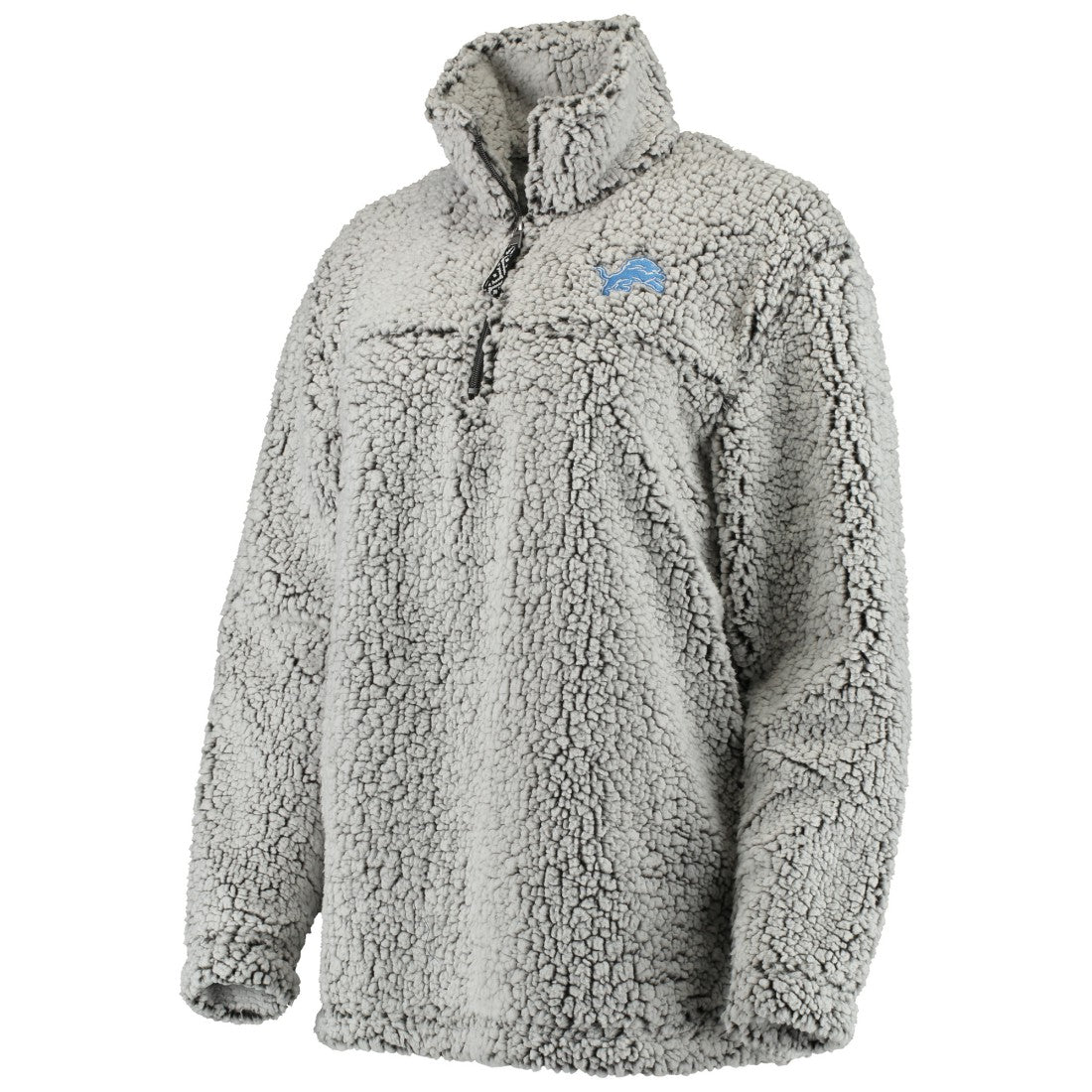 Detroit Lions Women's Sherpa Quarter-Zip Pullover Jacket Gray - NFL