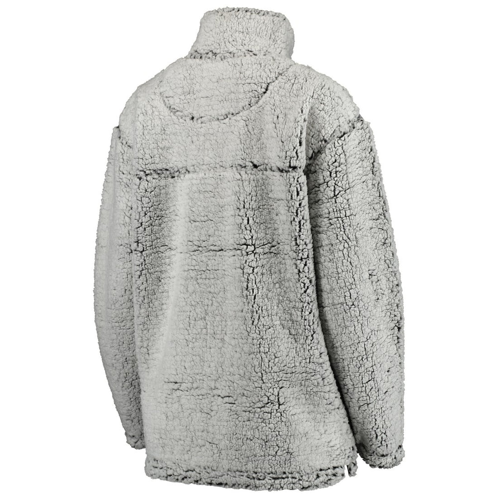 Detroit Lions Women's Sherpa Quarter-Zip Pullover Jacket Gray - NFL