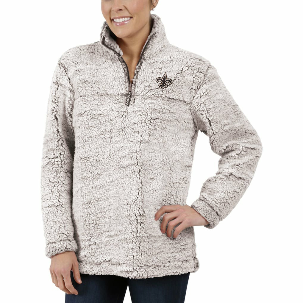 New Orleans Saints G-III 4Her by Carl Banks Women's Sherpa Quarter-Zip Pullover Jacket Gray - NFL