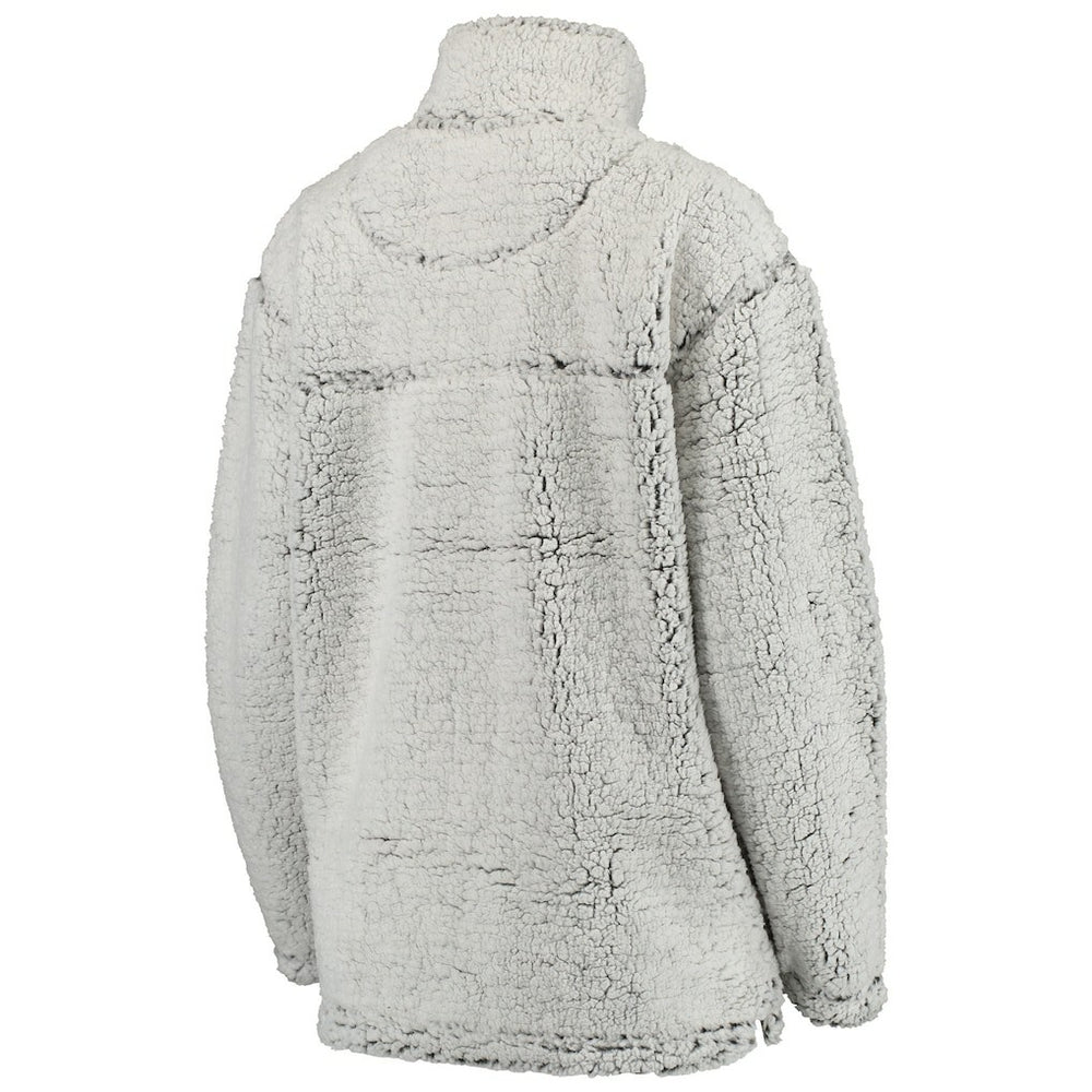 Pittsburgh Steelers Women's Sherpa Quarter-Zip Pullover Jacket Gray - NFL