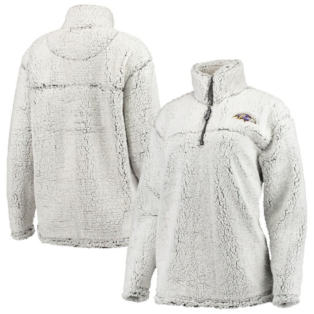 Baltimore Ravens G-III 4Her by Carl Banks Women's Sherpa Quarter-Zip Pullover Jacket Gray - NFL