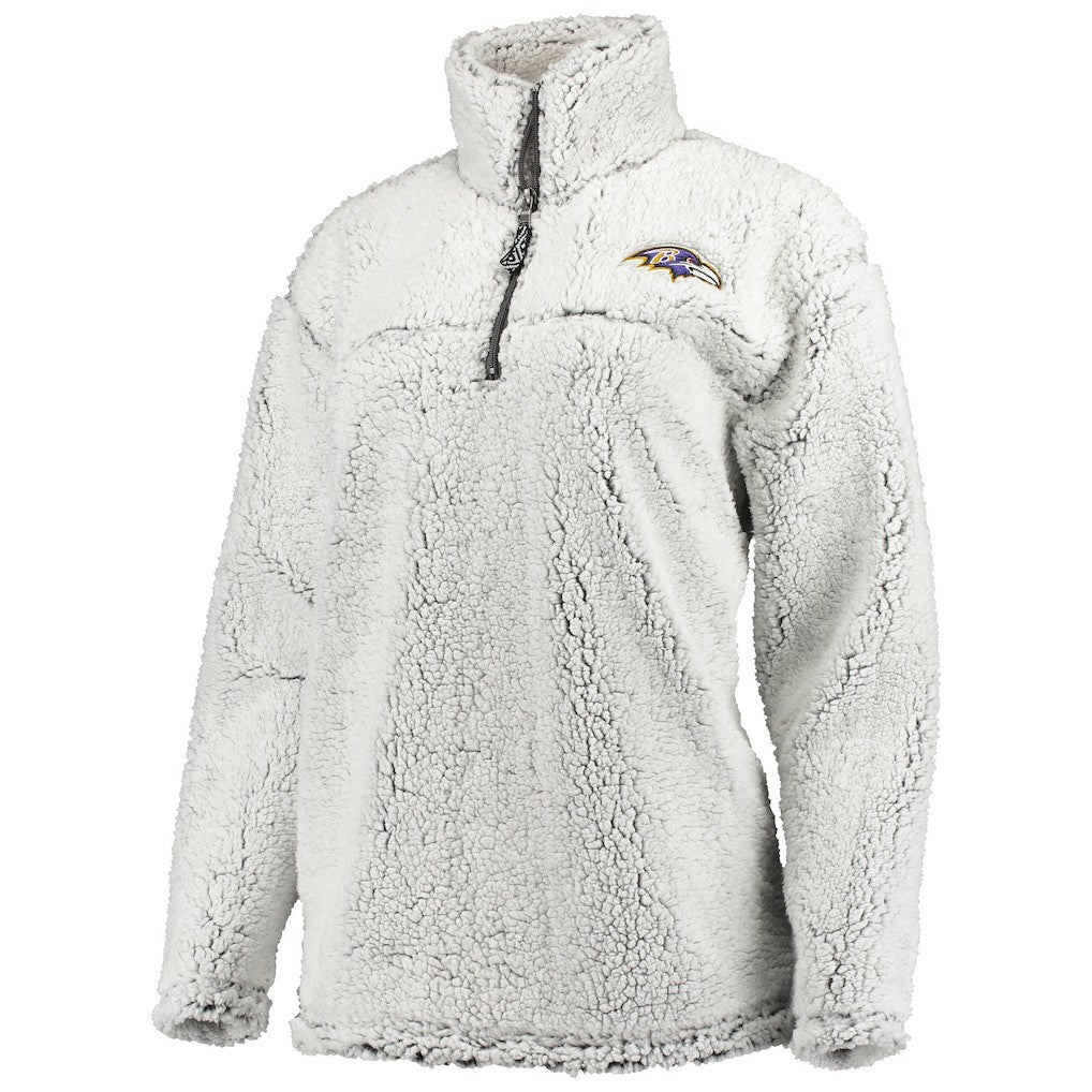 Baltimore Ravens G-III 4Her by Carl Banks Women's Sherpa Quarter-Zip Pullover Jacket Gray - NFL