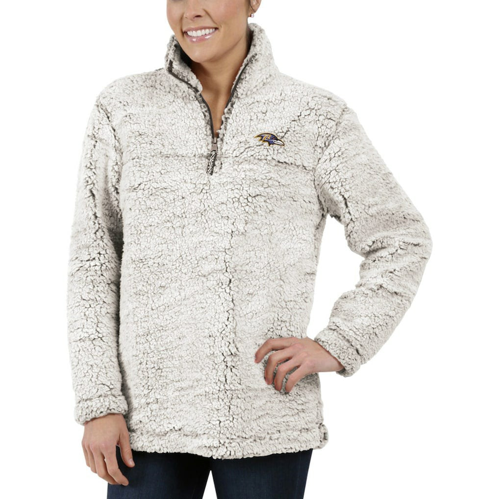 Baltimore Ravens G-III 4Her by Carl Banks Women's Sherpa Quarter-Zip Pullover Jacket Gray - NFL