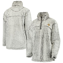 Minnesota Vikings Women's Sherpa Quarter-Zip Pullover Jacket Gray - NFL