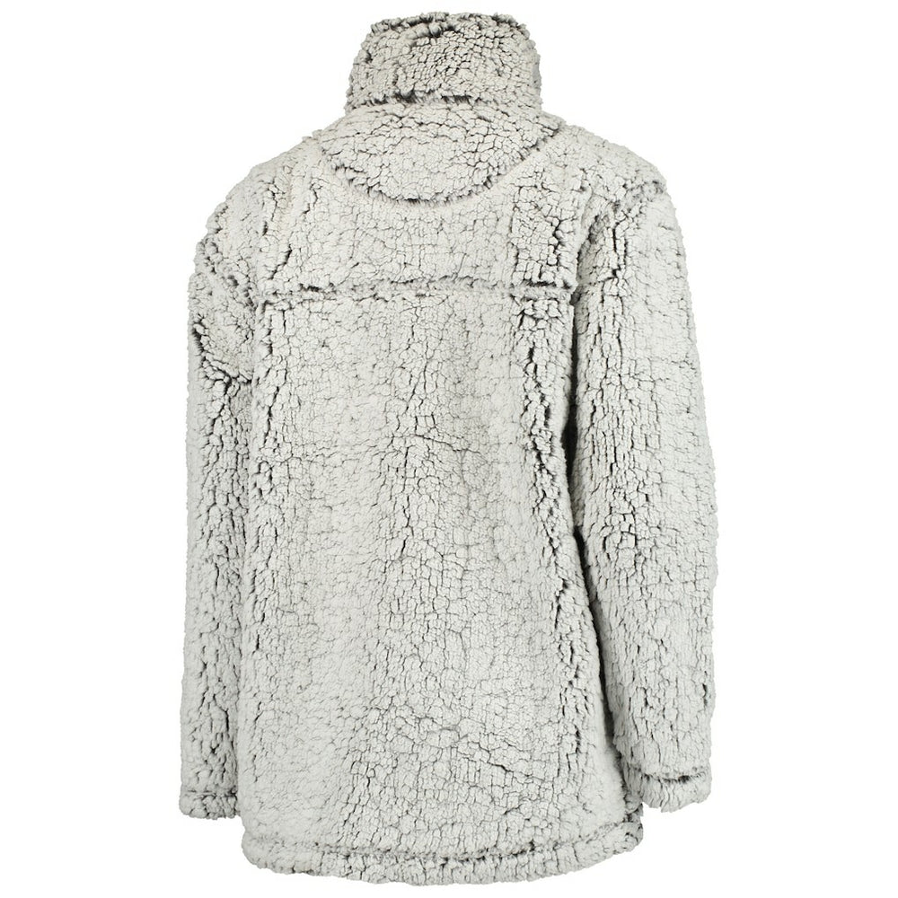 Minnesota Vikings Women's Sherpa Quarter-Zip Pullover Jacket Gray - NFL