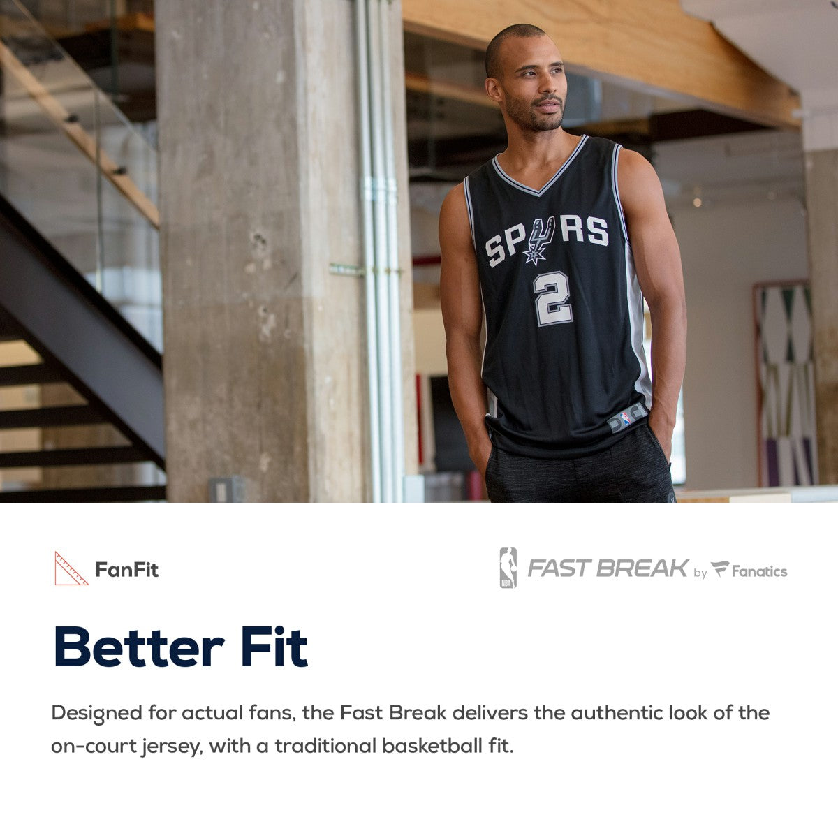 Fanatics - Keldon Johnson San Antonio Spurs Fast Break Replica Jersey Black - Icon Edition
