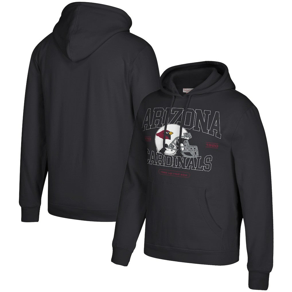 Arizona Cardinals Classic Helmet Pullover Hoodie Black - Mitchell & Ness