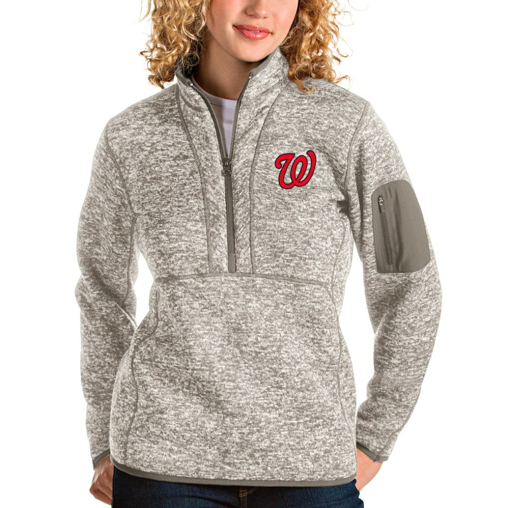 Washington Nationals Antigua Women's Fortune Quarter-Zip Pullover Jacket On Sale
