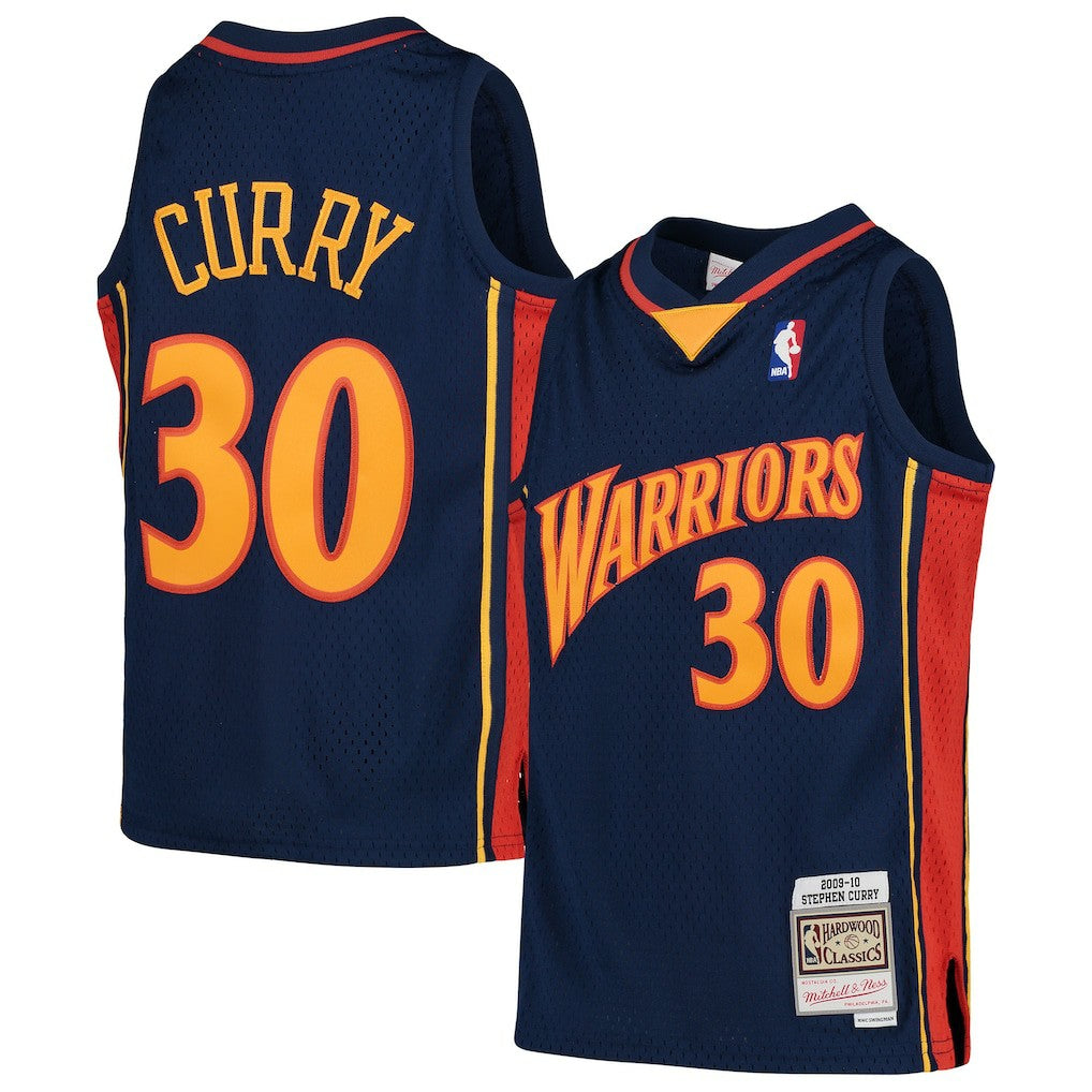 Mitchell & Ness - Stephen Curry Golden State Warriors Youth 2009-10 Hardwood Classics Swingman Throwback Jersey - Navy