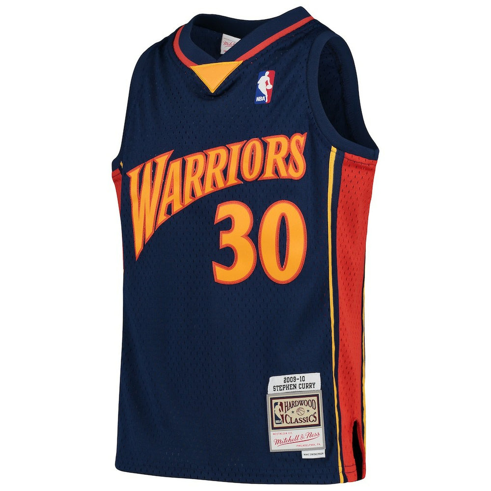 Mitchell & Ness - Stephen Curry Golden State Warriors Youth 2009-10 Hardwood Classics Swingman Throwback Jersey - Navy