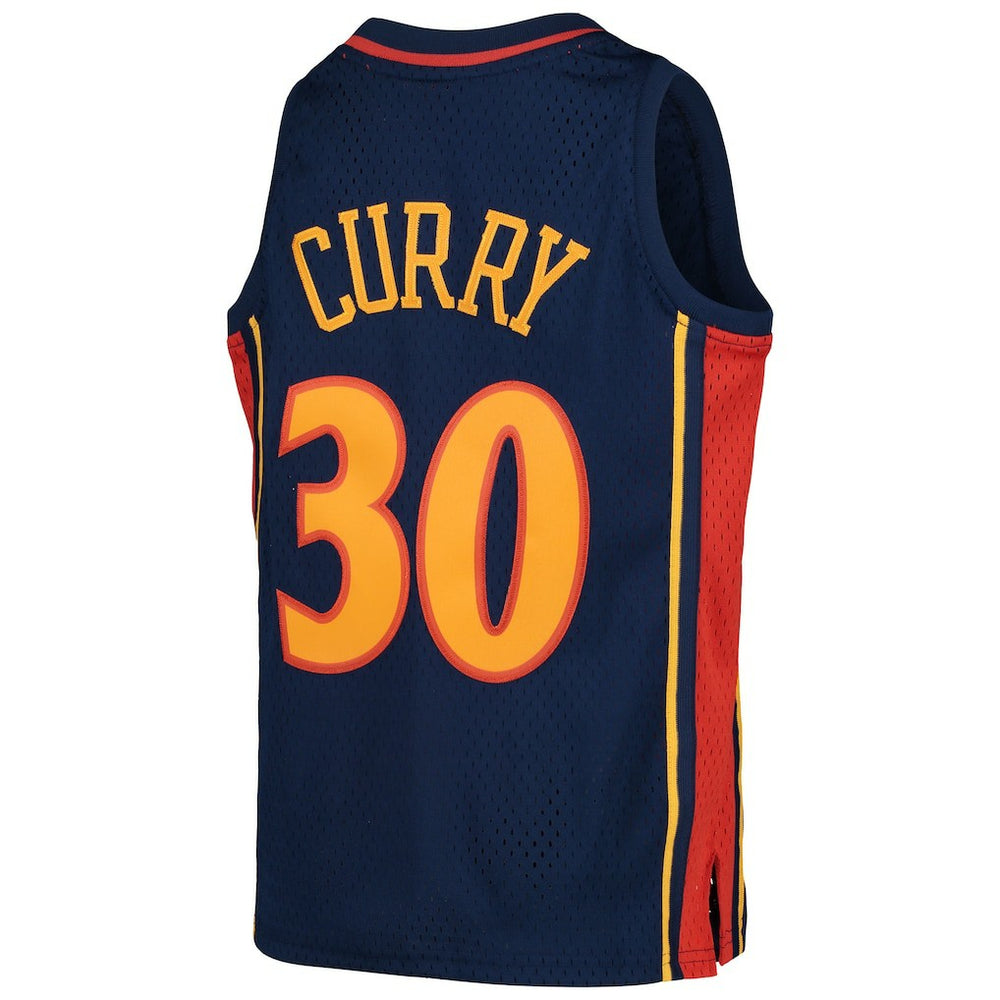 Mitchell & Ness - Stephen Curry Golden State Warriors Youth 2009-10 Hardwood Classics Swingman Throwback Jersey - Navy