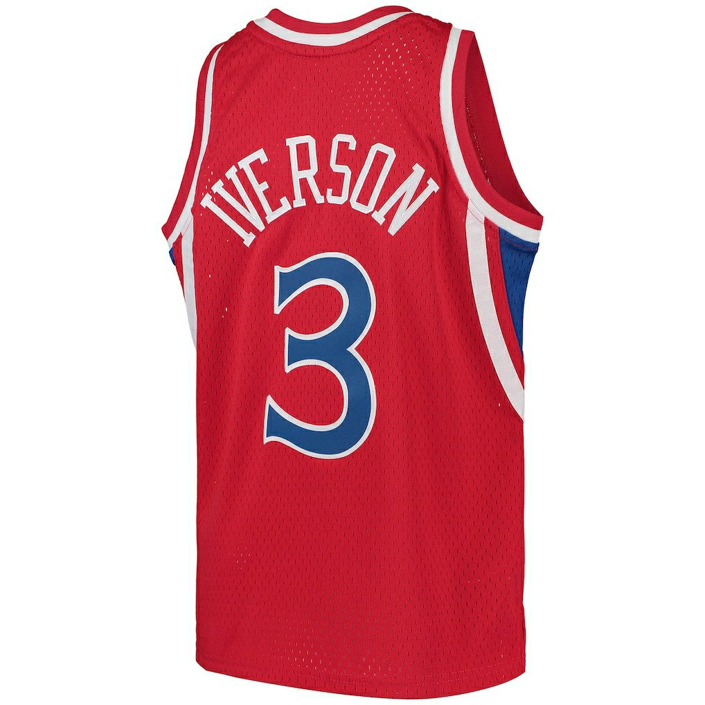 Allen Iverson Philadelphia 76ers Youth 1996/97 Hardwood Classics Swingman Throwback Jersey - Red | NBA Jerseys