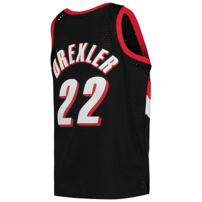 Clyde Drexler Portland Trail Blazers Youth 1991/92 Hardwood Classics Swingman Jersey - Black | NBA Jerseys