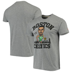NBA - Jayson Tatum Boston Celtics Caricature Tri-Blend T-Shirt - Gray